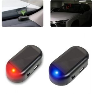 Alarme de Voiture Lumière,L'alarme Solaire de Voiture,Neuf Alarme Voiture Lumière Del,simulé des lumières d'alarme,Solaire Securité Warning Faux Système Lampe Anti-vol Flash Clignotante,2pcs (OMBeauty, neuf)