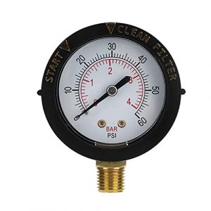 Manom&egrave;tre de piscine, manom&egrave;tre de piscine G1/4 Filetage m&acirc;le 0‑60 PSI Haute fiabilit&eacute; Installation facile Accessoires de piscine (Tefola, neuf)