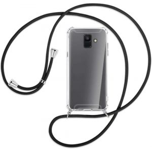 SIMao Collier pour Samsung Galaxy A8 2018 Coque Transparent Silicone Housse avec Cordon de Collier Necklace Lanyard Case &Eacute;tui de T&eacute;l&eacute;phone avec Cordon Collier Coque pour A8 2018,Noir (SIMao, neuf)