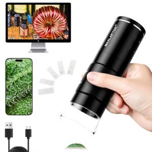 MAXLAPTER Microscope Numérique WiFi, 50X-1000X Microscope Numérique sans Fil pour Adultes Enfants, Microscope USB Portatifs avec 5 Lames de Microscope, Compatible avec iPhone iPad Android Windows Mac (WR COMPANY, neuf)