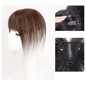 Perruques Cheveux Humains Perruque pièce vrais cheveux for couvrir les cheveux gris mince tête de cheveux pièce de patch vrais cheveux moelleux augmenter le volume des cheveux fausse frange Perruque D (duduwuww, neuf)