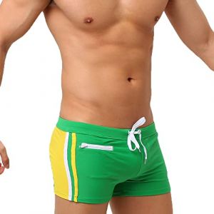 UXH Maillot de bain push-up rembourré pour homme avec poche rembourrée et short de plage, vert, Medium (UXH Fashion, neuf)