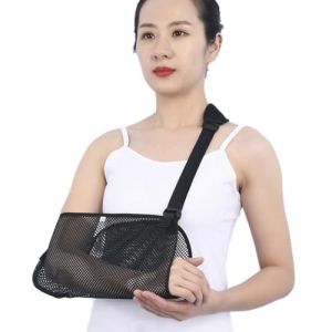 Bras en écharpe, Bras gauche/droit en écharpe, Épaulière en filet, Bras respirant pour la douche, Stabilise le bras du coude pour homme et femme (QUQU JIANING, neuf)