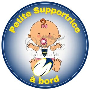 Print Corner - ASM Clermont Auvergne - Autocollant B&eacute;b&eacute; &agrave; Bord - FanZone Rugby - Petite Supportrice - Couleurs vives - Adapt&eacute; carrosserie/vitre - Haute qualit&eacute; - Mini fans de rugby (PRINT CORNER, neuf)