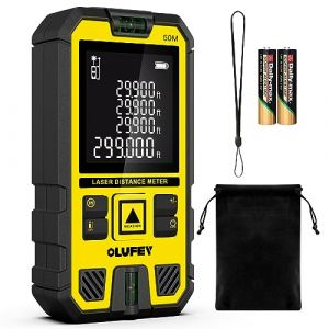 Télémètre Laser 120m, Olufey Mètre Laser Numerique avec Rétroéclairage LCD Mesure du théorème de Longueur/Zone/Volume/Théorème de Pythagore pour Rénovation/Chantier de Construction (PLK-FR, neuf)