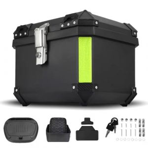 YEOOIYCW Top Case Moto,Alliage d'aluminium Coffre Moto,Top Case Universel,Solide et Imperm&eacute;able,Valise &agrave; Casque avec Serrure de S&eacute;curit&eacute;,Valise de Voyage pour Le Rangement de Casque (45L) (EagerMinds, neuf)