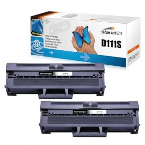 Starlet24 2X MLT-D111S Noir Compatible Cartouche de Toner Ersatz pour Samsung D111S MLT-D111L D111L pour Samsung M2070 pour Xpress M2070W M2026W M2070FW M2026 M2020 M2020W M2022W M2022 M2021 M2071 (Starlet24, neuf)