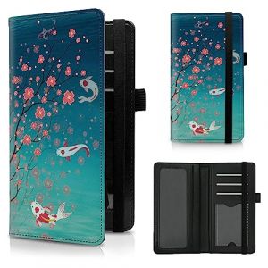 CGFGHHUY Porte-ch&eacute;quier Motif Tortue de Mer Vert en PU pour Ch&egrave;que Personnel avec Emplacements pour Cartes et Porte-Stylo et Sangle &Eacute;lastique pour Doublons de Ch&egrave;ques, 7.28 x 3.93 inch (CGFGHHUY, neuf)