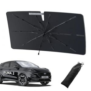 LANGBEAN Pare-Soleil Pliable pour Ford Puma MK2 2025 2024 2023 2022 2021 2020, Parasol de Voiture pour Pare-Brise Avant pour Puma Gen-E, Accessoires Bloque la Chaleur Protection Contre Les Rayons UV (LANGBEAN, neuf)