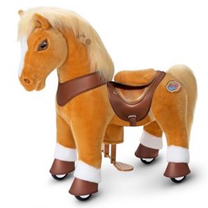 PonyCycle Mod&egrave;le Y Cheval &agrave; Chevaucher pour Enfants de 3 &agrave; 4 Ans, Cheval M&eacute;canique avec Freins, Cheval Marron Clair pour Int&eacute;rieur et Ext&eacute;rieur, Cadeau d'anniversaire pour Gar&ccedil;ons et Filles - Y371 (PonyCycle, neuf)