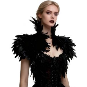 keland Victorien Plume Haussement Ch&acirc;le Etoles Gothique Collier Danse Halloween D&eacute;coration (TOOKY, neuf)