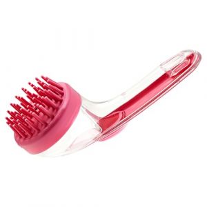 Dog Bath Brush, Pet Massage Comb, Silicone Bristle Cleaner, Built-In Shampoo Dispenser, Ergonomic Grip Design, Perfect for Puppy Grooming, Kitten Care, Small Animal Bathing (Yayich, neuf)