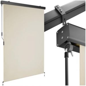 tectake® Store banne Vertical avec Manivelle, Multi-Fonction Store Vertical Enroulable Brise Soleil Brise Vue Jardin Brise Vue Balcon Opaque en Acier laqué époxy - Beige, 120 x 250 cm (TECTAKE FRANCE SAS, neuf)