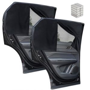 OMJMYY 2 Pièces Pare Soleil Voiture Bébé,Rideau Séparation Occultant Voiture,Rideaux Magnétiques de Voiture à Double Couche,Parasol pour Vitres latérales pour Bloquer Les Rayons UV et la Chaleur (OMG-EU, neuf)