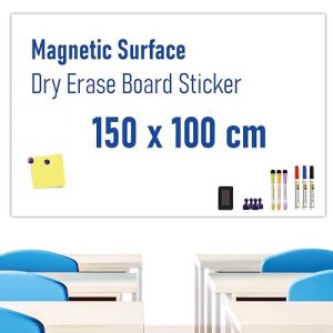 HeatPomelo Tableau Blanc Magnétique Autocollant pour Mur, 150 x 100 cm – Effaçable à Sec sans Traces, Film Adhésif Effaçable, Idéal pour Bureau, Maison, Salle de Classe (Heat Pomelo-FR, neuf)