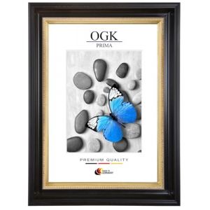 Online-GalleryKing Cadre photo élégant au style historique 65 x 95 cm en noir avec un liseré doré | Taille au choix | bois noble | Fait sur mesure | Pour photos, affiches et puzzles | OGK_07 (Online-GalleryKing, neuf)