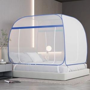 Moustiquaire de Lit Pliable,Portable de Voyage Moustiquaire,Moustiquaire Pop-Up,Double Porte Camping Mosquito Rideau,pour Le Camping, Les Voyages Et La Maison en Plein Air (ShunJie, neuf)