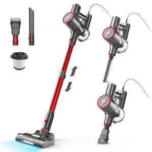Aspirateur balai avec fil sans sac 6 en 1 600 W & aspirateur &agrave; main, cable de 6 m, 23Kpa de puissance d'aspiration, aspirateur balai filaire Vacuum Cleaner pour sols durs tapis, petit l&eacute;ger silencieux (YISORA EU-PT, neuf)