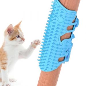 Brosse d'angle pour chat - Brosse murale pour chat - Grattoir de massage mural - Peigne de massage d'angle de chat en silicone - Brosse à cheveux réglable pour pieds de table, portique d'escalade (qiykun, neuf)
