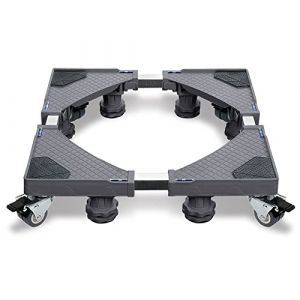 Aufun Socle pour machine &agrave; laver stable avec 8 pieds+4 roues pour r&eacute;frig&eacute;rateur et s&egrave;che-linge, socle r&eacute;glable pour machine &agrave; laver avec fonction d'absorption des chocs antid&eacute;rapante (Jodanyong, neuf)