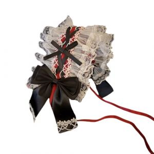 Épingle à cheveux en dentelle avec nœud pour femme - Accessoire élégant - Bordure délicate - Coiffe pour cosplay ou costume de femme de chambre (Chizisx, neuf)