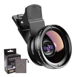 Objectif d'appareil Photo Universel 2 en 1 pour t&eacute;l&eacute;phone Portable, Kit Objectif pour iphone, Objectif Macro 12,5X, Grand Angle 0,45x, Objectif Macro pour la Plupart des Smartphones (XMSAIL, neuf)