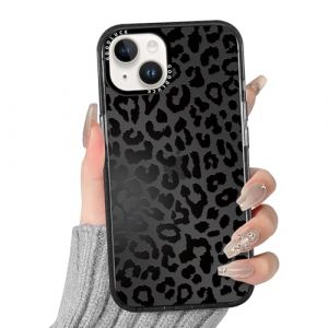 Yirlbey L&eacute;opard Coque pour iPhone 14 Plus, Aesthetic Vache Motif &Eacute;tui Vache Design Housse pour Filles, Transparente Silicone Cover Antichoc Anti-Rayures Protection Case pour iPhone 14Plus 6,7", Noir (XUPINBO, neuf)
