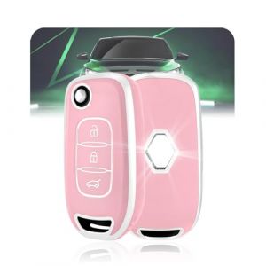 LELNOOS Coque Cl&eacute; Voiture, Silicone &Eacute;tui Cle Etui Clef Protecteur Cache Cles pour Renault Clio 5 Twingo 3 Kangoo 3 Megane 4 Trafic 3 Captur Express Kadjar Dacia Duster Dokker Sandero Stepway Stepway (LELNOOS, neuf)