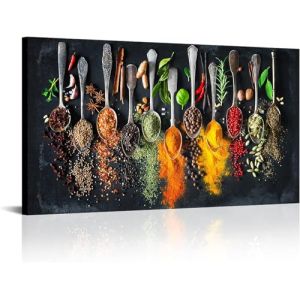 Peinture par Num&eacute;ros Grand 30x60cm, Kit Bricolage &agrave; l'Huile sur Toile pour Adultes et D&eacute;butants - Th&egrave;me &Eacute;pices - Sans Cadre (Hua&nbsp;Sha, neuf)