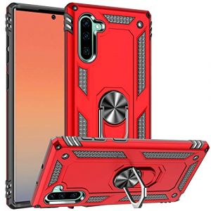 FETRIM Coque pour Galaxy Note 10, Étui Antichoc Cover Anti Housse avec Bague Rotatif Support pour Samsung Galaxy Note 10 Rouge (TaiDeLuanTech, neuf)