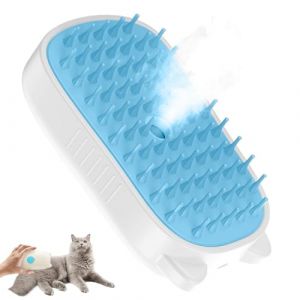 Uoqpty Brosse à vapeur pour chat pour la perte, brosse à poils de chat à vapeur | Brosse de nettoyage pour chien - Lisseur à vapeur pour chat avec bouton pour enlever les poils lâches, brosse pour (yusitaz, neuf)