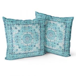 Snylcce Lot de 2 Housses de Coussin Boho Ciel Profond Design Antique et Vintage, Motif Double Face - 45x45 cm Housses de Coussin Souples pour canapé de Jardin, canapé, lit (Sunycler, neuf)