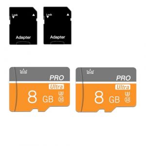 Carte mémoire Micro SD 8GB Classe 10 avec Adaptateur SD - Carte TF Haute Vitesse pour Tablette/téléphone Mobile/Appareil Photo/autoradio/Console de Jeu (Lot de 2 Cartes de 8GB) (BestXXJS, neuf)
