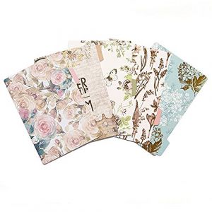 Lot de 5 intercalaires en polypropylène avec onglets A5/A6 et art botanique pour journaux/bureau - Motif floral vintage - A5 - Motif floral vintage (jugyvgt, neuf)