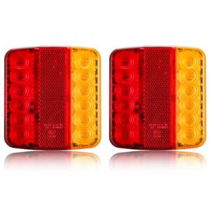SPARKMOTO 2 x Feux arrière LED remorque 12V 24V étanche,5 fonctions phare remorque arrière, Feu à led pour remorque tracteur agricole,caravane,camion, Homologation ECE EMC (SPARKMOTO, neuf)