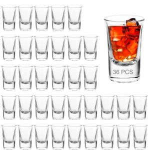 CYEER 36 Verres &agrave; Shot 3,5cl / 35ml, Verres &agrave; Shooter Professionnels avec Fond Lourd, Lot de Petits Verres pour Vodka, Tequila, Espresso et Verrines de F&ecirc;te, Id&eacute;al pour Mariage et Bar (CYEER, neuf)