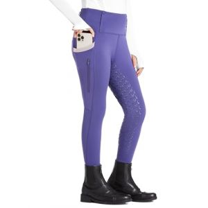 FitsT4 Sports Culotte d'&eacute;quitation pour Enfants Leggings d'&eacute;quitation pour Filles Fond int&eacute;gral en Silicone Pantalon d'&eacute;quitation Taille Haute avec 2 Poches lat&eacute;rales (FitsT4 Sport, neuf)