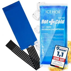 ICEHOF Coussin de refroidissement avec housse en non-tissé - Doux et douillet - Longue durée de refroidissement - Gel réfrigérant - Compresse froide - Sac de glace - Bleu (Medipuls, neuf)