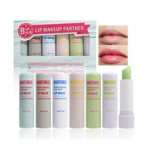 Lot de 6 baumes &agrave; l&egrave;vres, masques hydratants pour les l&egrave;vres, nourrissants et doux, apaisent les l&egrave;vres s&egrave;ches avec une teinte naturelle et un effet brillant, pour un gommage tr&egrave;s sec, terne, lignes &agrave; (TOSTONG, neuf)