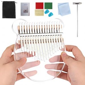 XCRPRT Kalimba - 17 clés - Piano à pouce en acrylique transparent - Instrument de Kalimba - Mini piano à doigt - Kalimba Thumb Piano avec marteau de Tune - Autocollant pour livret d'étude - Pour (fuzhourupuruikeji, neuf)