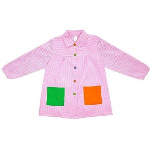 H HANSEL HOME Tablier d'&Eacute;cole avec Boutons et Col pour Enfant et Gar&ccedil;on 4-5 Ans, Tablier Blouse &Eacute;lastique aux Poignets et au Cou Puor l'&Eacute;cole e Artisanat - Rose (HANSEL HOME, neuf)