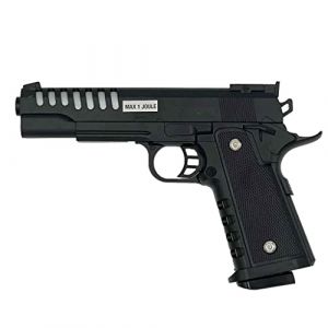 Saigo Defense Pistolet à Billes Airsoft 1911 SG00060-Modèle à Ressort-rechargement Manuel/Coup par Coup-Couleur : Noir-matière:Plastique Haute résiPuissance 0.3 Joule 225 mm (PRO-EQUIPEMENT, neuf)