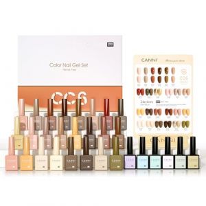CANNI Lot Vernis Semi Permanent 24 Couleurs Gel Nail Polish avec base et top coat vernis semi permanent/Matt/Primer ongle gel uv et D&eacute;shydrateur pour/Renforcer la carte gel/couleur CC6 (VENALISA, neuf)