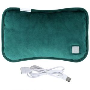 Toyvian Bouillotte Électrique USB Rechargeable Verte, Chauffante Portable sans Eau, Tissu Coton Doux, 3 Niveaux De Température, Chauffage d'hiver pour Réchauffer Ventre Et Mains (Ronymar, neuf)