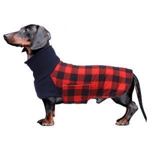 Geyecete Manteau Chien Hiver pour Teckel,Imperm&eacute;able Pull Chien, R&eacute;glables Manteau Teckel,Col Montant, Doublure Chaude,l'hiver Veste pour Petit Chiot und Teckel (Dachshund)-Rouge-M (PetHuiy, neuf)