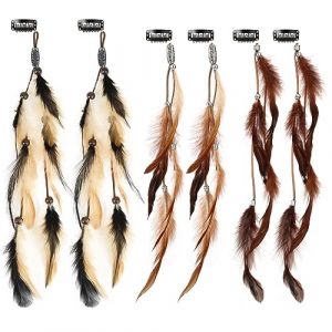 MWOOT 6 Pièces Pinces à Cheveux Plumes, Extensions de Cheveux Bohème, Coiffe Indienne pour Femmes,Hippie Plume Clips Cheveux pour Halloween Carnaval, Accessoires pour Coiffes de Festival (Sopdy-eu, neuf)