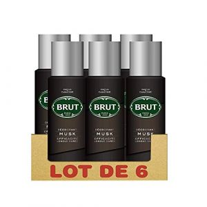 Brut Musk Déodorant Homme Spray Anti-Traces et Efficacité Longue Durée (Lot de 6x200ml) (Hellowcost Europe, neuf)