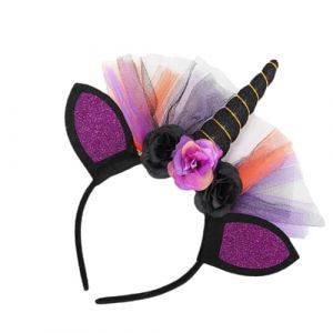 DEARMAMY bandeau licorne casque de licorne zombi cerceau de cheveux de licorne accessoires goodies halloween d&eacute;coration halloween cerceaux de cheveux cosplay -t&ecirc;te en corne Engrener (Telinei, neuf)