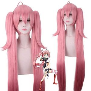 Tensei shitara Slime Datta Ken Cosplay perruques Milim Nava perruque rose queues de cheval Cosplay perruque résistant à la chaleur cheveux synthétiques PL-527 (good stuff A, neuf)