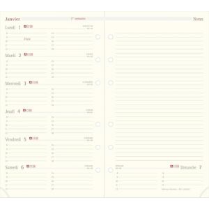 OBERTHUR - Recharge Pour Organiseur Semainier Notes 17 - Janvier 2026 &agrave; D&eacute;cembre 2026 - Format 10 x 17 cm (Papeterie Libellus, neuf)